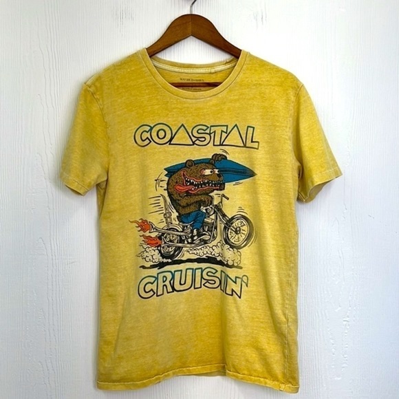 Lucky Brand - Coastal Cruisin Surfin Motorcycle Bear Short Sleeve T Shirt Small - Picture 7 of 11